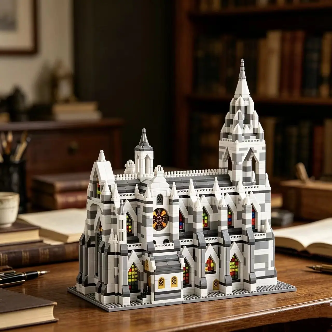 3598pcs Castle Street Scene Model Kit, DIY Building Model, Creative Christmas Party Decor, DIY Birthday Gift, Elegant Color Box Packaging