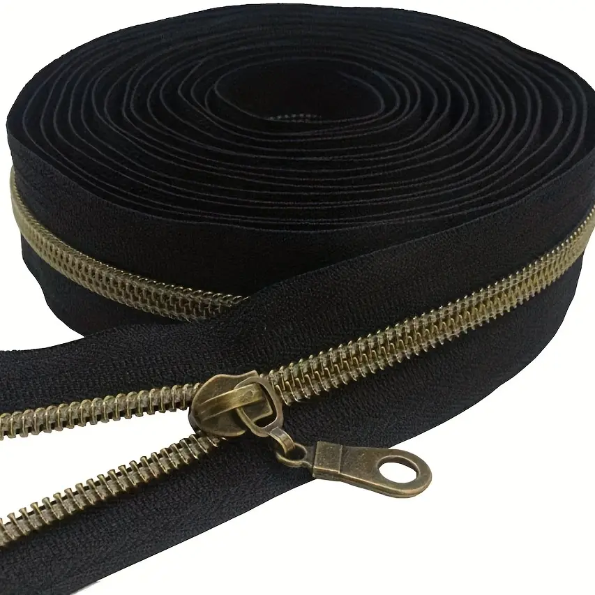 5 yards per roll with 15pcs zipper pulls, size 5 nylon zipper chain