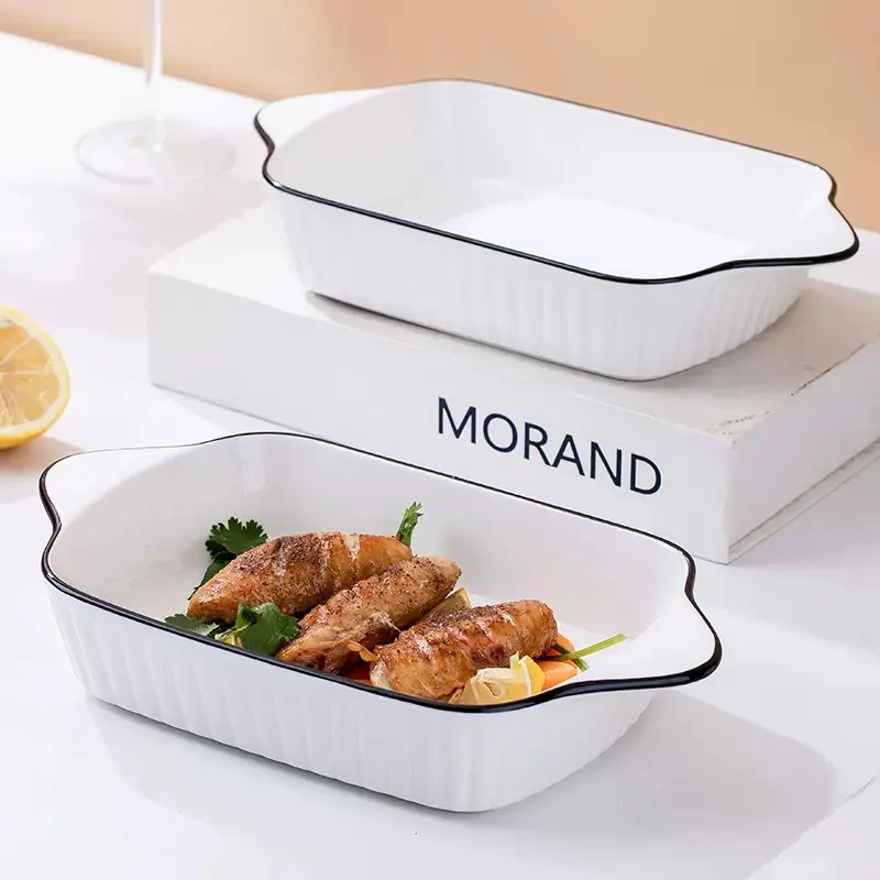 3-Piece Ceramic Dinnerware Set, Vertical Pattern Pasta Plate, Microwave Safe Salad Bowl, Durable & Elegant Tableware, Bowls And Plates Set