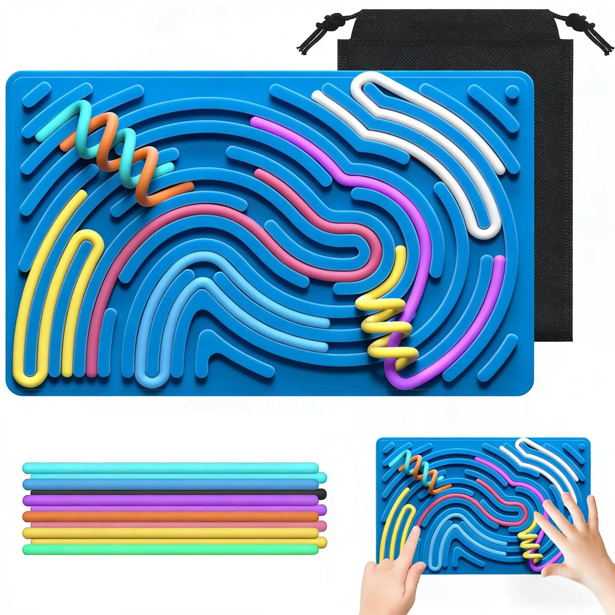 Silicone Sensory Stress Relief Board, Dual-Sided Anxiety Toy, Perfect for Autism & Adhd, Travel Essential, Ideal Gift for Teens, Anxiety Fidget, Sensory Fidget Tools