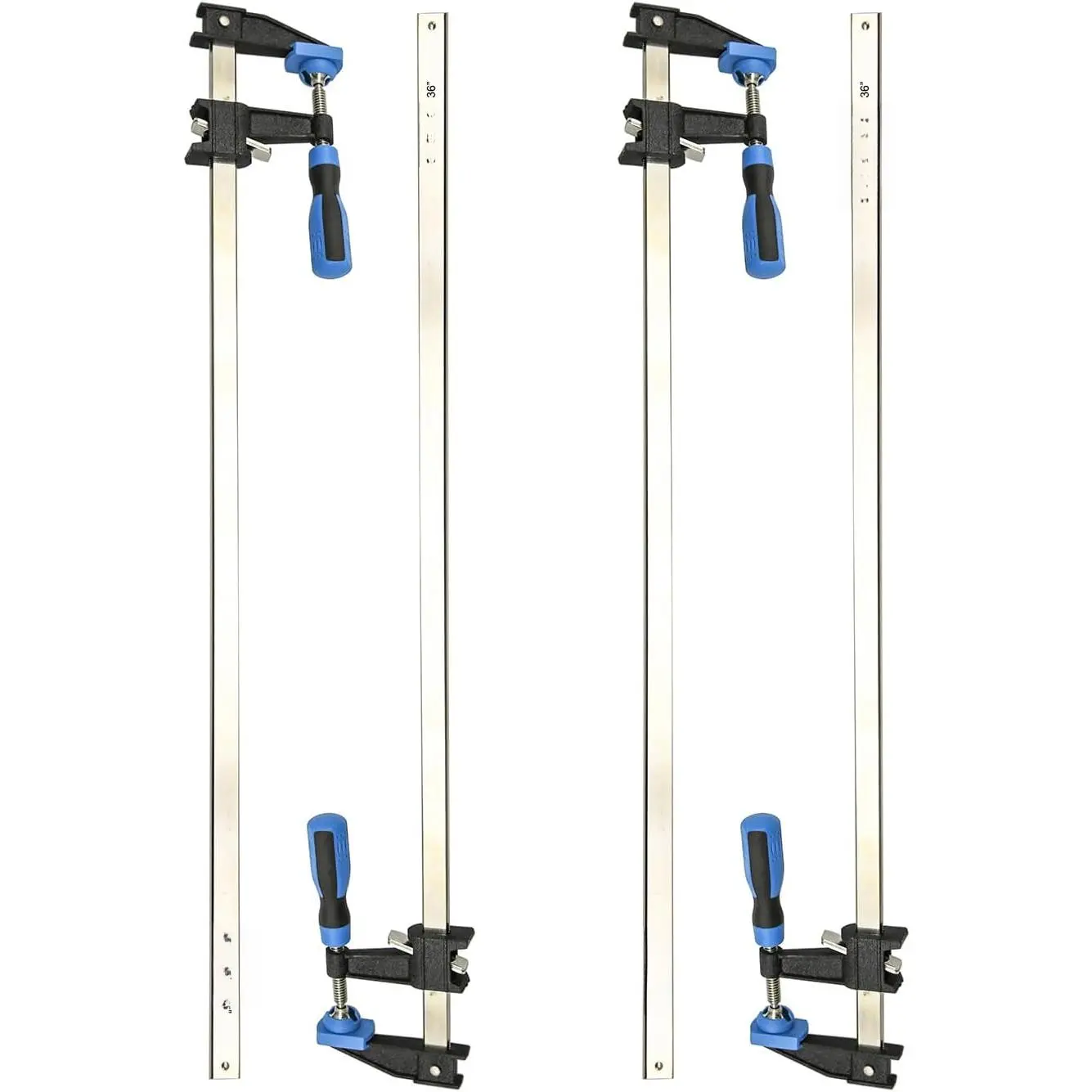 Bar Clamps  Woodworking 36 Inch,4 Pack Wood Clamps Adjustable and Release Quickly,Woodworking Clamps Throat Depth 2.5 Inch,Serrated Steel Rail,Bar Clamps Force 600 Lbs