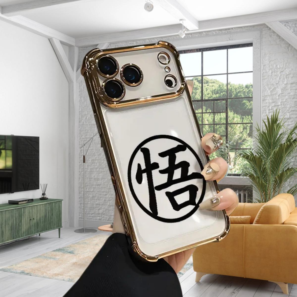 G-Goku K-Kanji Anime Phone Case for iPhone 17 Air 16 15 14 13 12 11 Pro Max Plus Samsung S26 S25 S24 S23 S22 Plus Ultra, Four-Corner Drop-Proof Transparent Soft Silicone Cover, Perfect Gift & Smartphone Protection