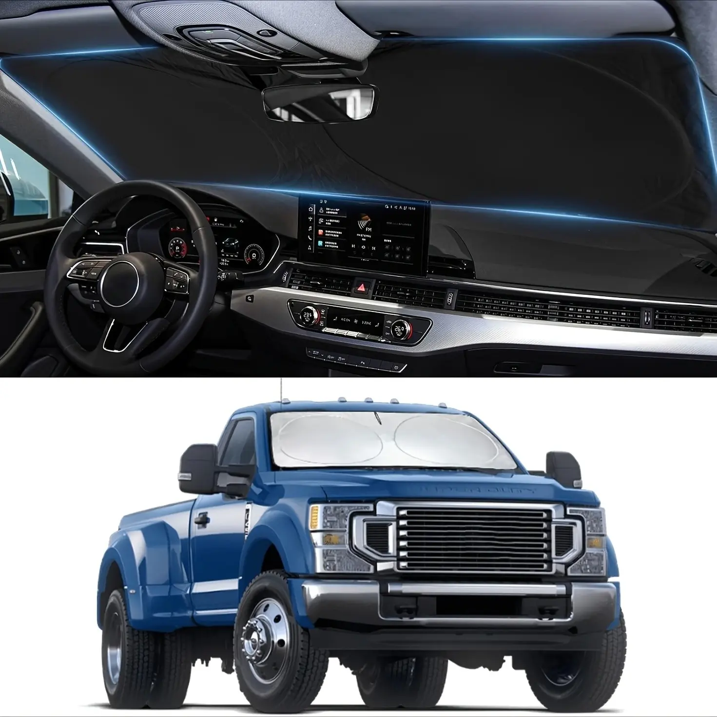 Ford F-150 2021-2026 Sunshade, Sunshade for Car Windshield, Fits Raptor/lightning, Thick Durable, Prevents Interior Aging, No Installation Needed, Sun Shade for Car Window, Car Accessory