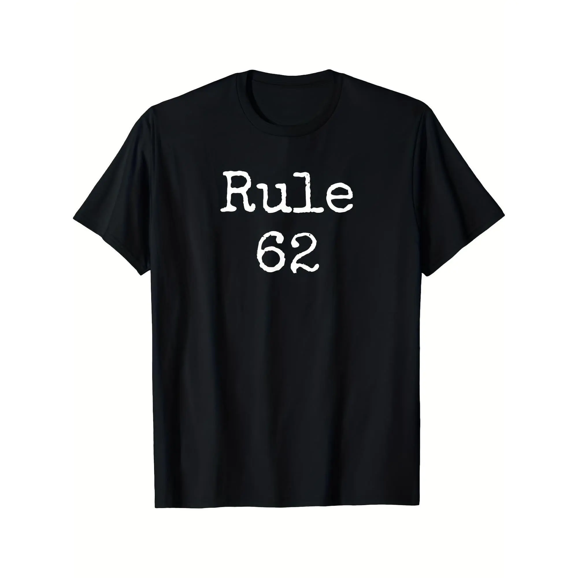 Unisex Breathable Cotton Knit Casual T-Shirt - Menswear Crew Neck Short Sleeve Tee with Rule 62 Sobriety Anniversary Graphic Print, Soft Stretch Fit, Ideal for AA/NA Recovery Gifts, Meetings