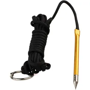 10 Foot 550lb Fishing Stringer Fish Holder with Metal Threading Needle and 1 Inch Split Ring