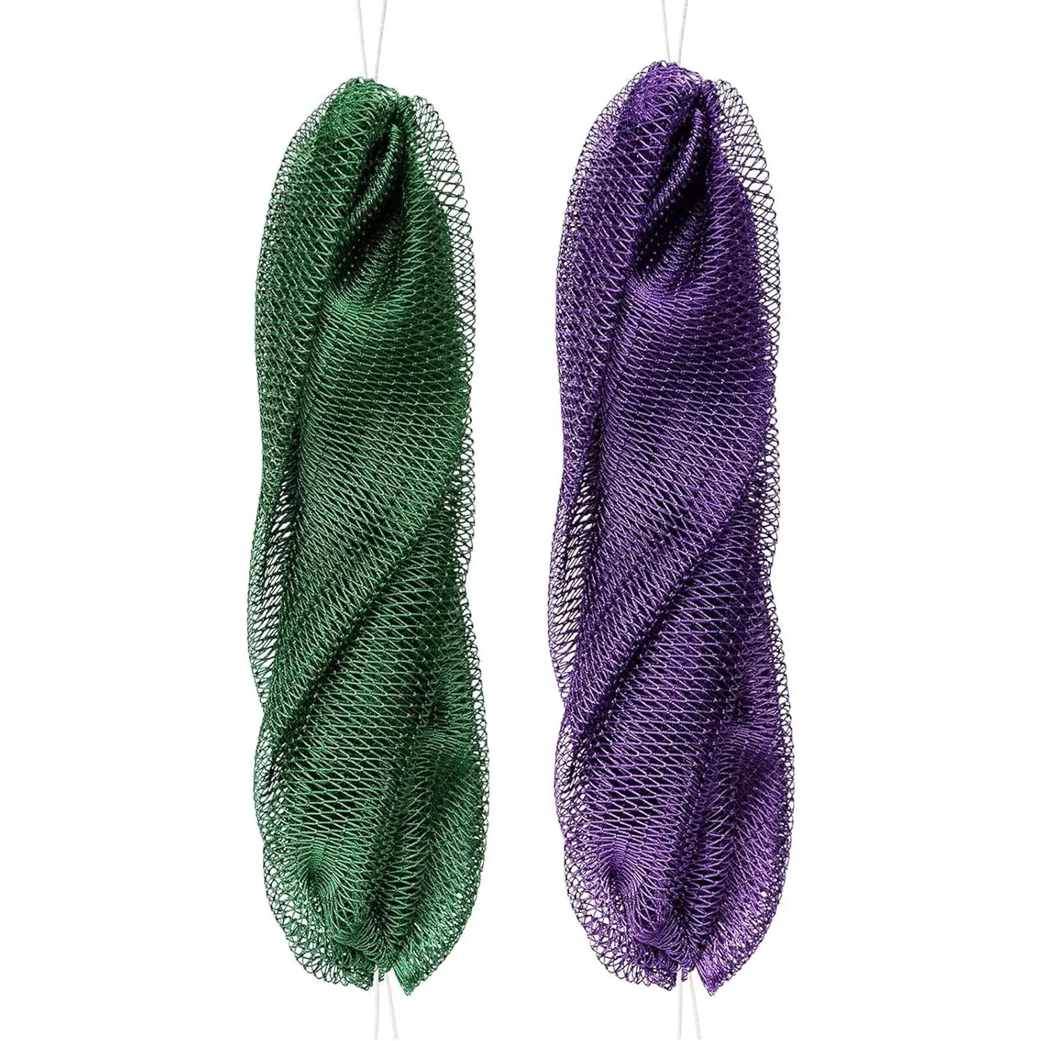 Net Sponge 2 Pack, Nylon  Washcloth, Bath Shower Cloths   Net, Loofah  for Women and Men