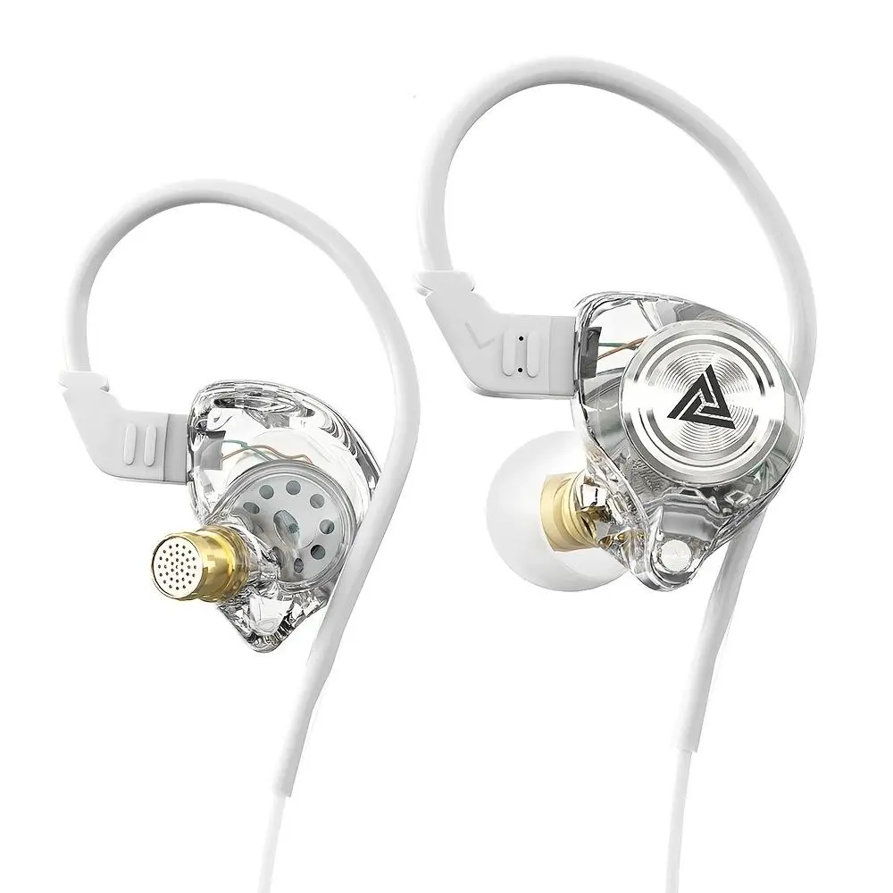 Transparent Dynamic Resin In-Ear Headphones with Mic, 3.5MM Wired DJ Monitor Earbuds, Hi-Fi Stereo, Heavy Bass, for Sport/Gaming/Fitness, Noise Isolation, Button Control
