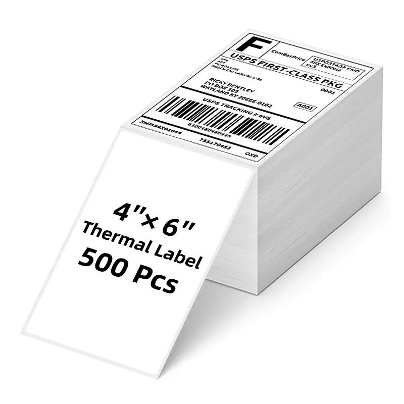 500 Sheets 4x6 Inch Thermal Labels, Waterproof Oil-Resistant, Strong Adhesive, High-Quality Printing, Ideal for Ecommerce Logistics, Shipping Label, Mailing Labels