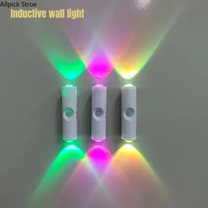 3PC RGB Motion Sensor Night Light, Cat Eye LED Wall Lamp, Rechargeable Magnetic Night Light for Bedroom, Hallway, Stairs and Closet, Wireless Stick-On or Plug-In Ambient Lighting, Modern Smart Home Decor for Safe Night Navigation and Cozy Room Aesthetics