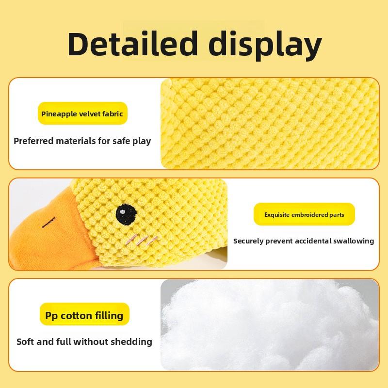 Plush Yellow Duck Dog Toy for Small & Medium Dogs, Squeaky & Durable Chew Toy for Teething, Boredom Relief & Self-Play Little Yellow Duck Dog Toy - Squeaky Plush for Small/Medium Dogs