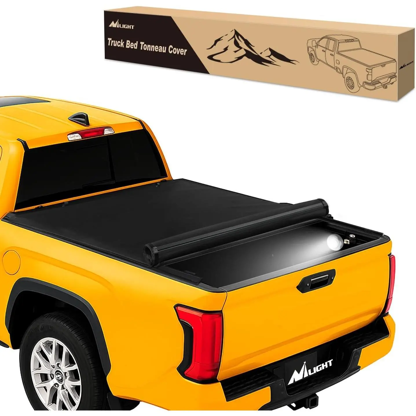 Nilight Custom-Fit Clamp-Install Roll-Up Truck Bed Cover for Toyota Tundra 2022-2026 5.5ft Bed, Low Profile, All-Weather Resistant, Weatherproof Anti-Fall-Off Cargo Protector