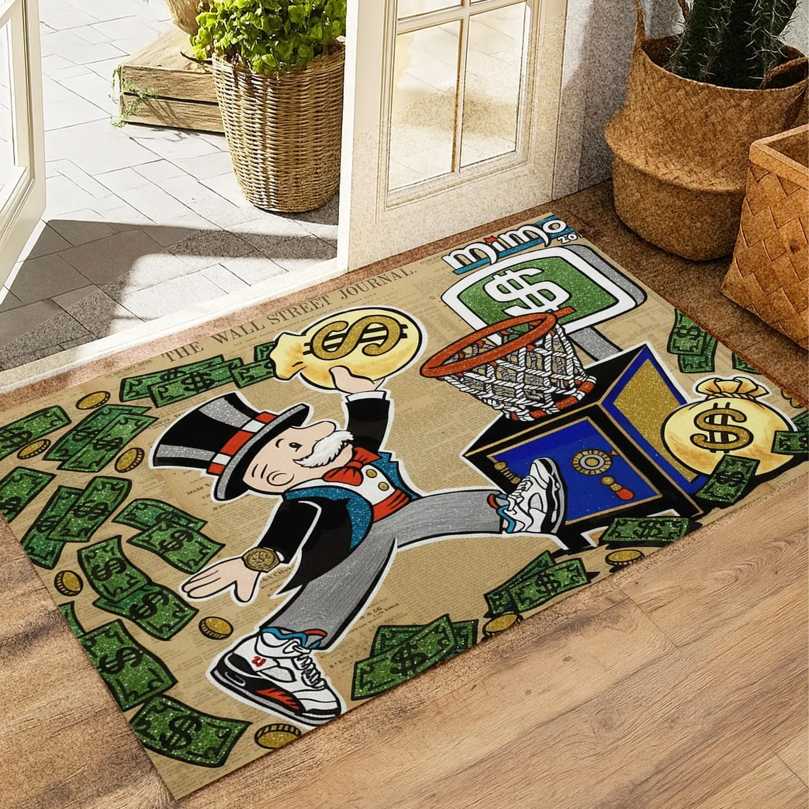 Game Dollar Monopoly Cartoon Money Rug Carpet for Living Room Bedroom Home Decor,Floor Mat Non-slip Decoration for Sofa Doormat house plush modern floor rug, Rugs For Bedroom, Indoor Use