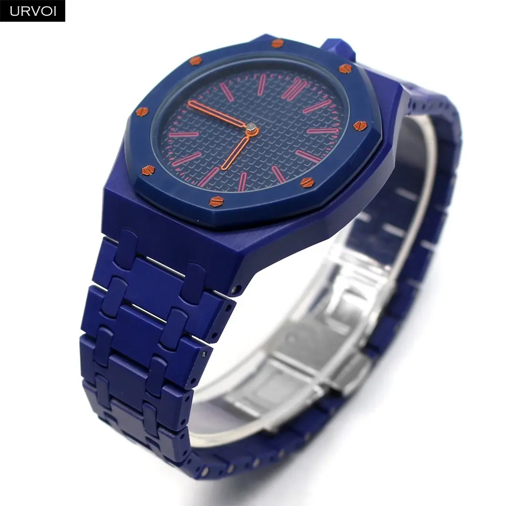 URVOI Bioceramic Band for Swatch x AP Royal Pop Pocket Watch switch to Wristwatch design Butterfly closure 2 in 1 Case strap