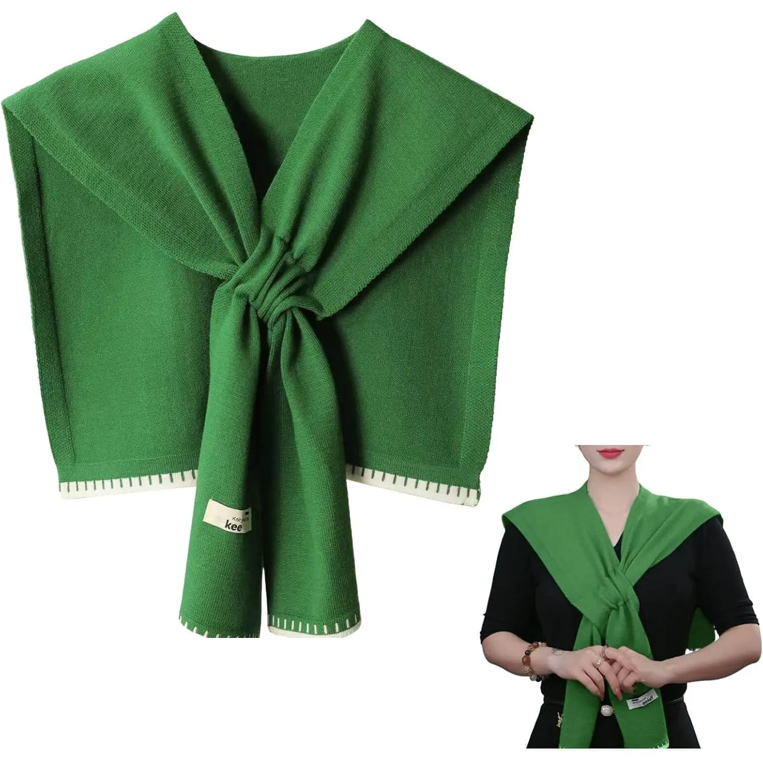 Sweater Shawl Wraps for Women Fashion Knitted  Shawls Ponchos Casual Sweaters Scarf Cape Wraps with Sleeves