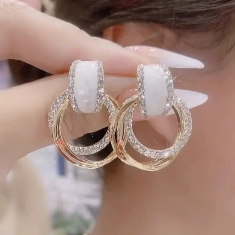 New trendy silver needle simple and elegant hoop earrings for women DDES0924, versatile and stylish hoop earrings