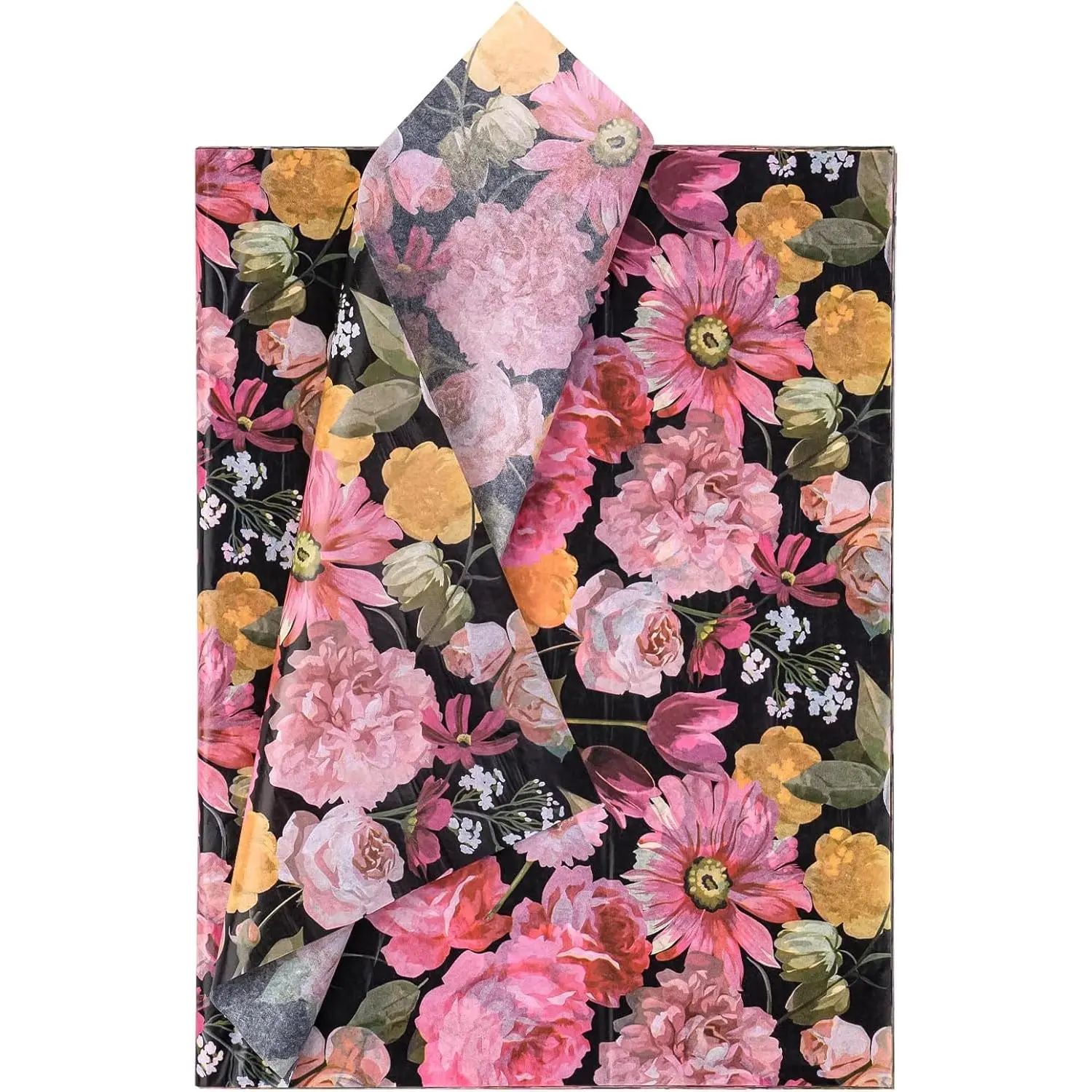 WRAPAHOLIC Floral-Pink Tissue Paper - 60 Easy-to-Bend, Shapeable Sheets (14x20in), Bulk Paper Sheet Gifts & Wrapping for Wedding, Art Craft Decorations