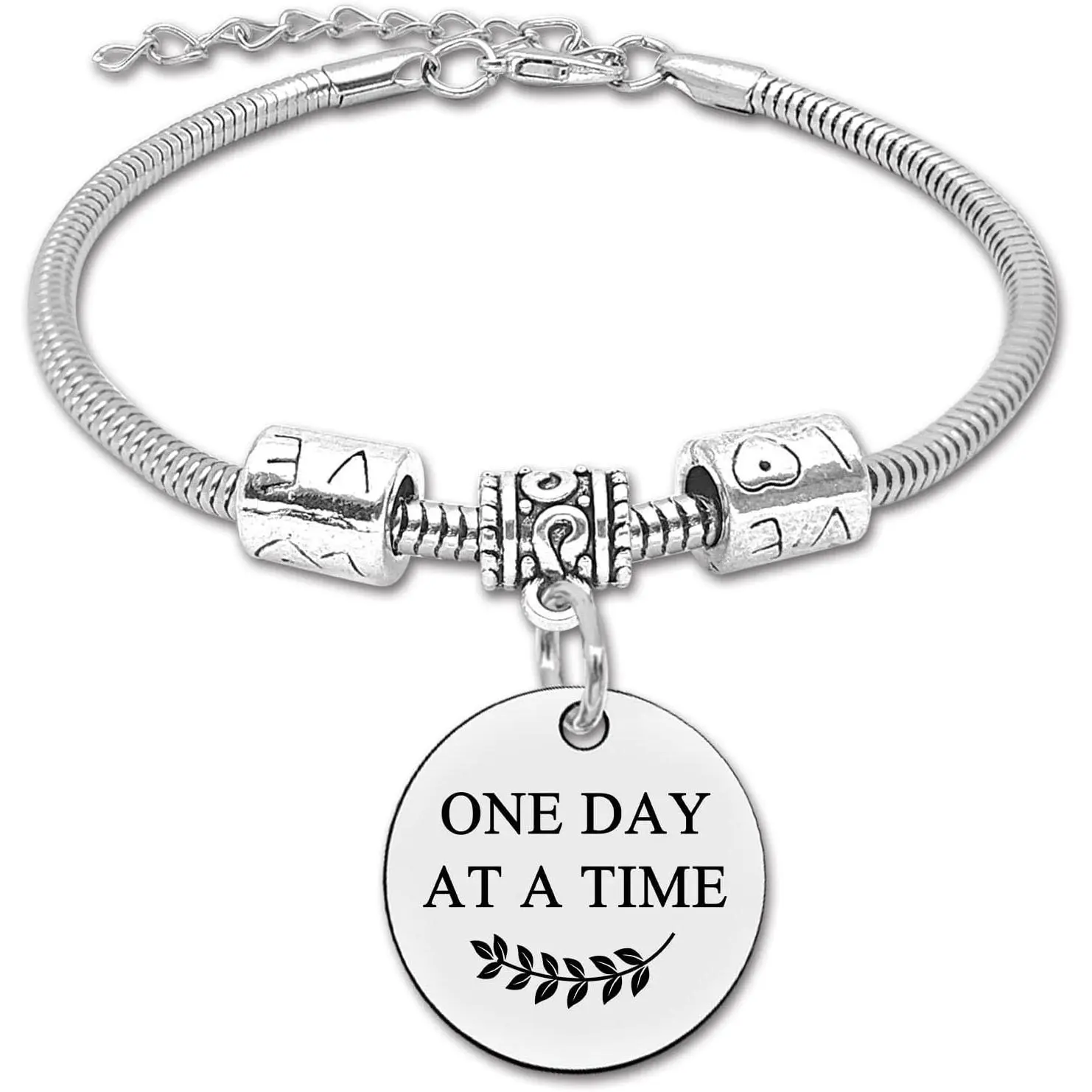 Encouragement Bracelets for Women and Men - Sobriety, , NA Inspirational Gifts - Stainless Steel Motivational Bracelets for   - Christmas and Birthday Gifts