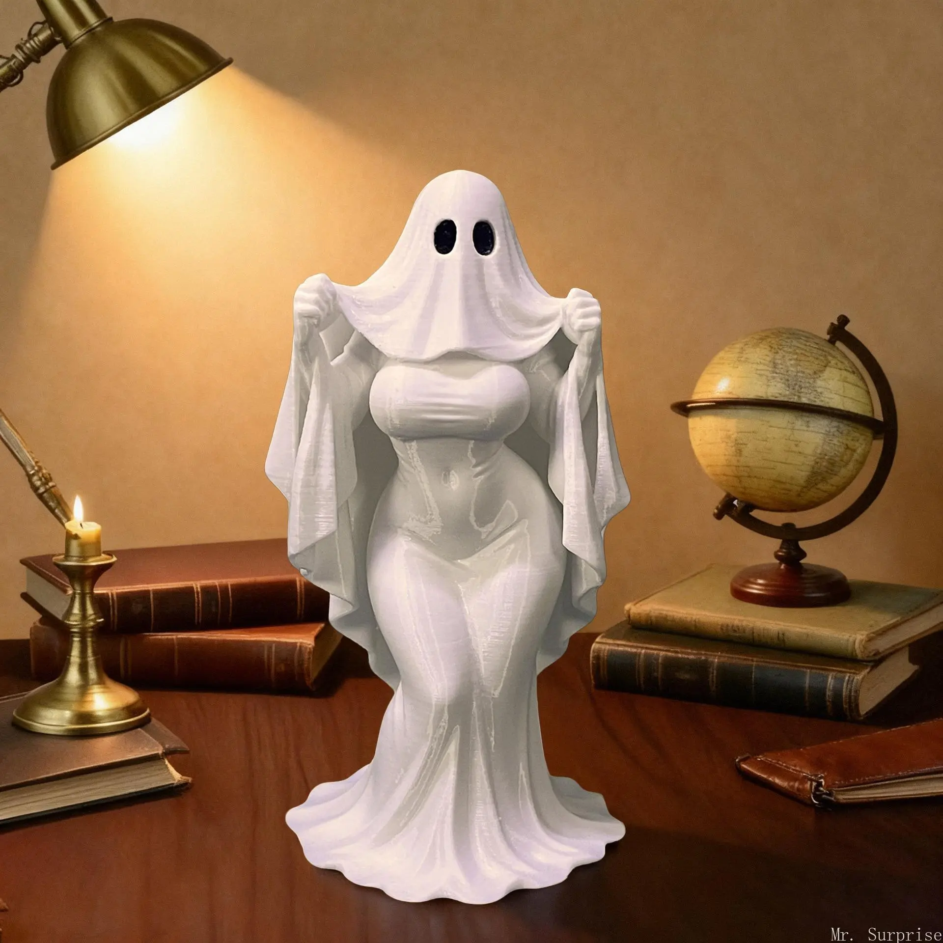 3D‑Printed Ghost Girl Collectible Figurine Model, Realistic‑Style Desktop Decoration Ornament, Decor Statue for Bookshelf Computer Table, Ideal Holiday & Birthday Gift Choice