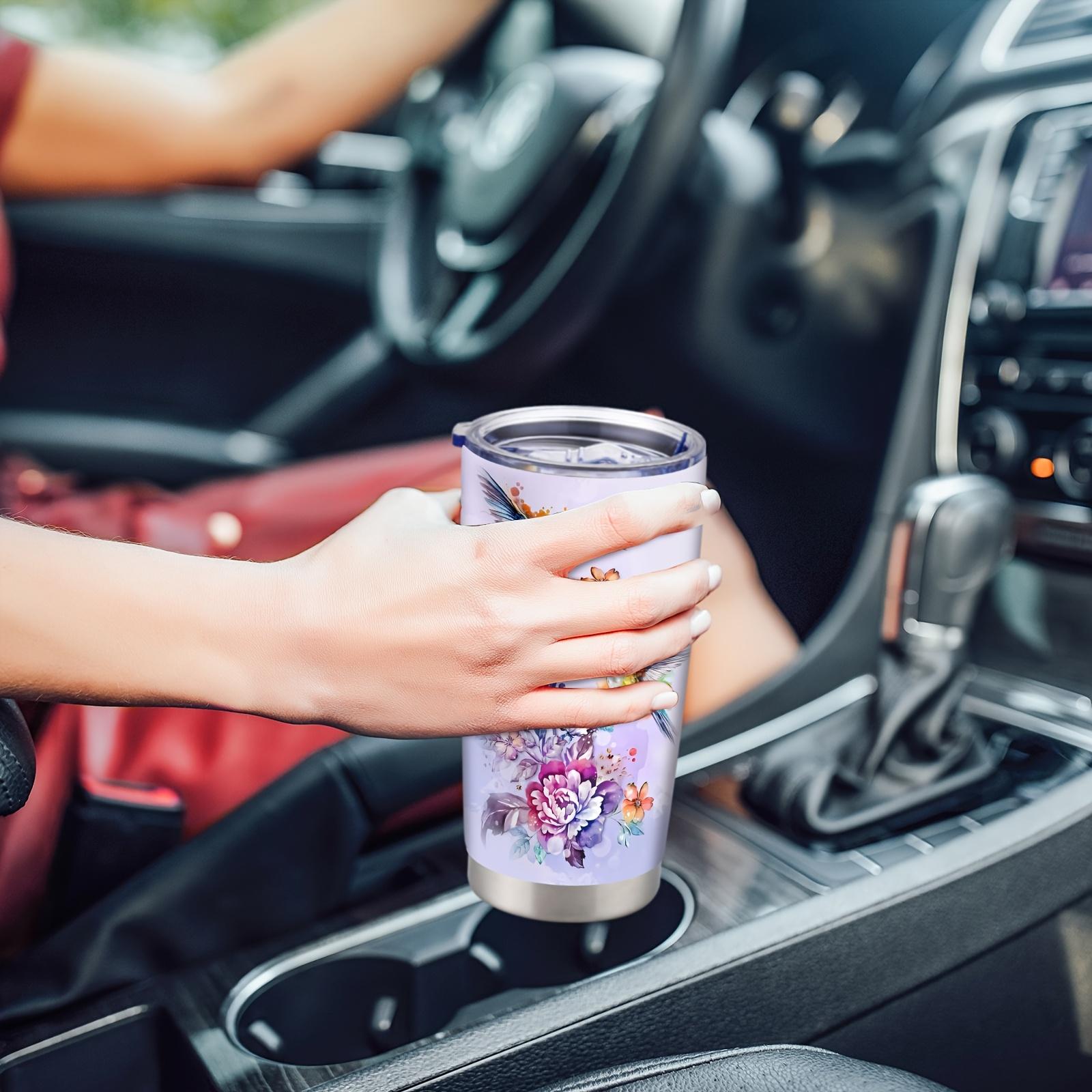 1pc/20oz Purple Hummingbird Theme Water Cup, Stainless Steel, Coffee Cup, with Lid, Hummingbird Gifts for Women, A Birthday Or Christmas Gift for Friends, Family, Parents, Daughters, A Christmas Gift for Hummingbird Lovers, Cold And Heat Preservation