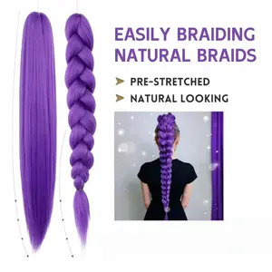 Braided Hair Extension, 30 Inch High-Temperature Fiber, Ideal for Stage Parties, Festive Celebrations, Available in 1/2/3 Pieces