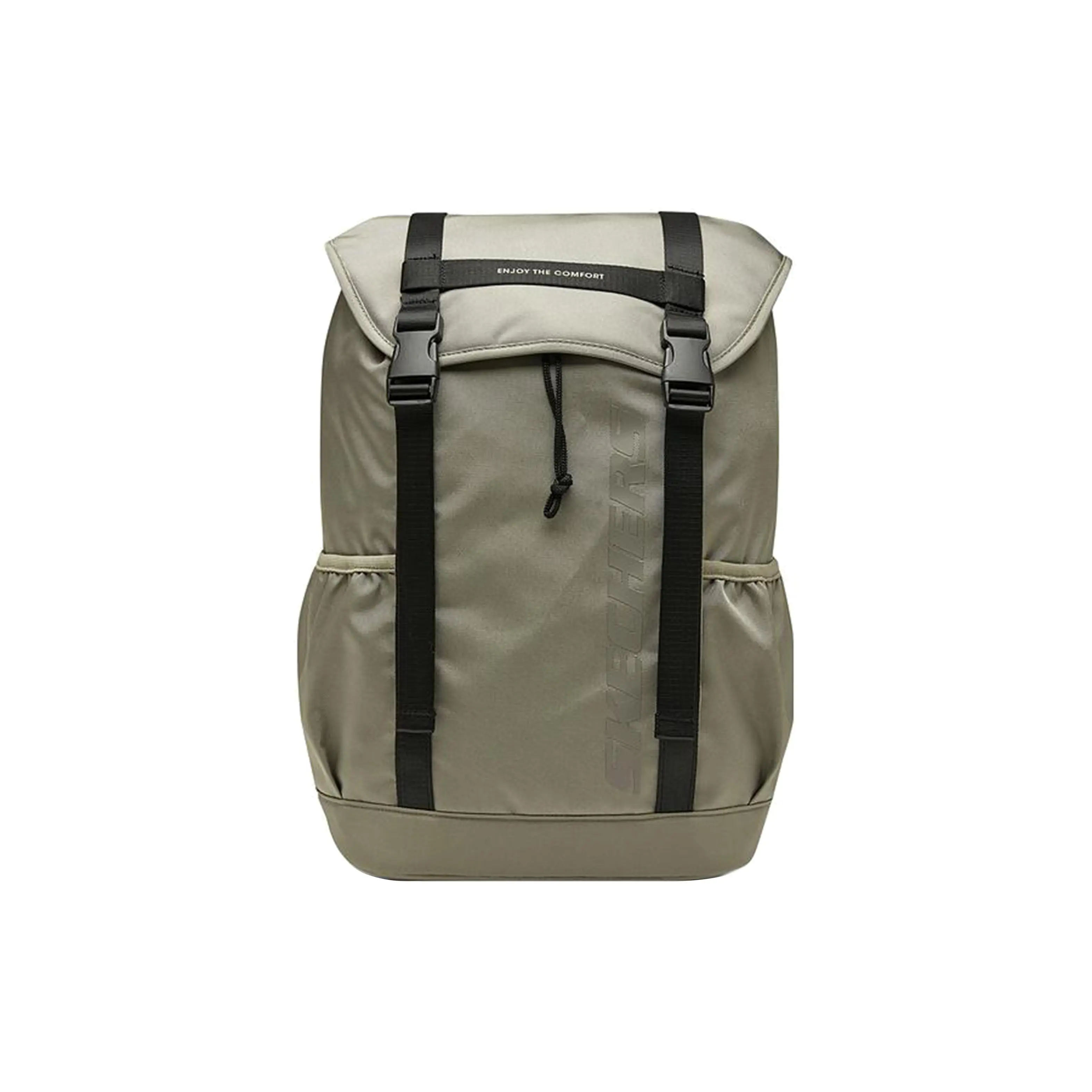 Skechers Logo Fabric Backpack for Men and Women, Casual Unisex Style in Beige