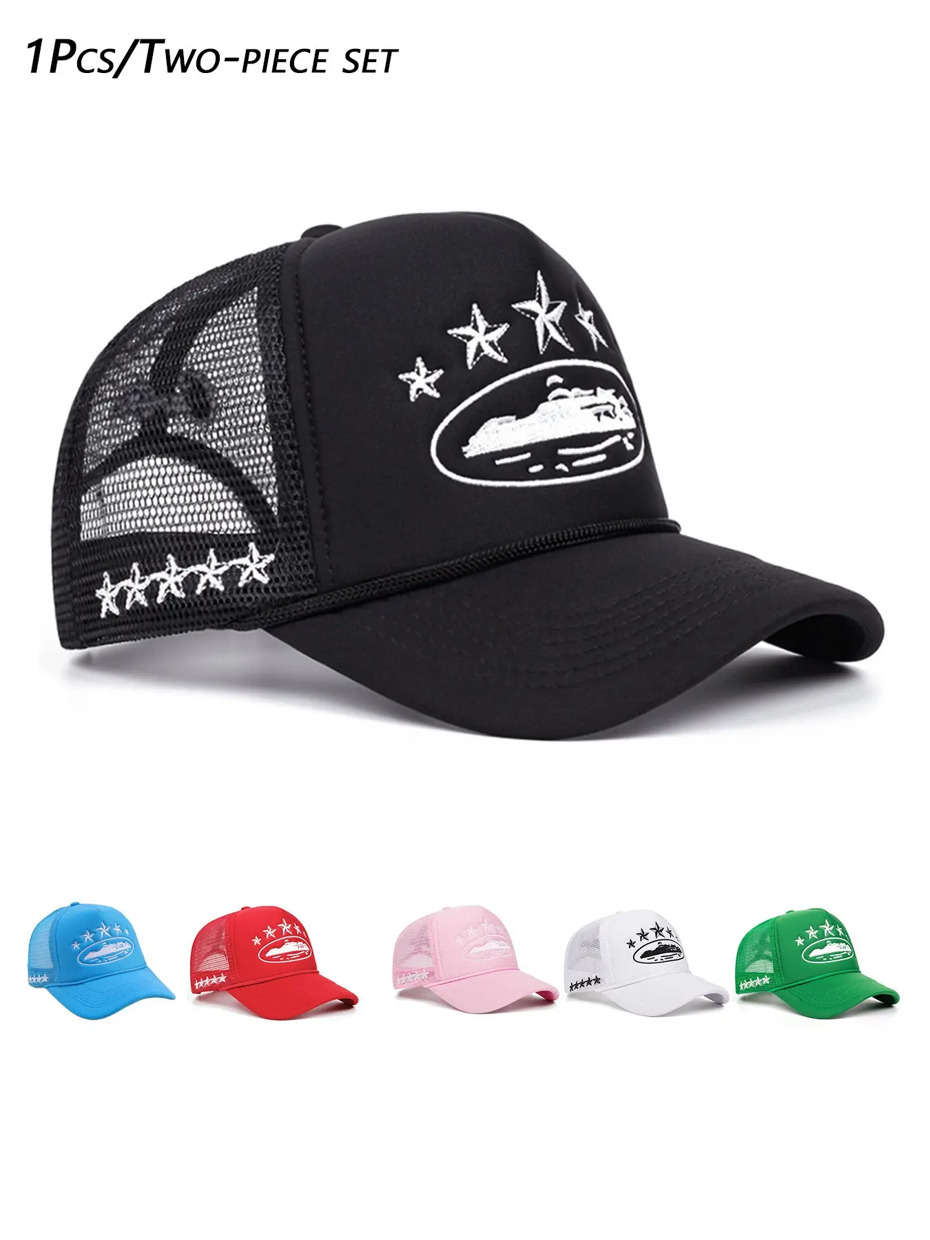 Y2K Style Five-Pointed Star Embroidered Sun Hat for Men Women, Adjustable Drawstring Outdoor Casual Protection for Travel Beach Spring Autumn Adjustable Outdoor Cap Embroidery Hat Adjustable Casual Hats