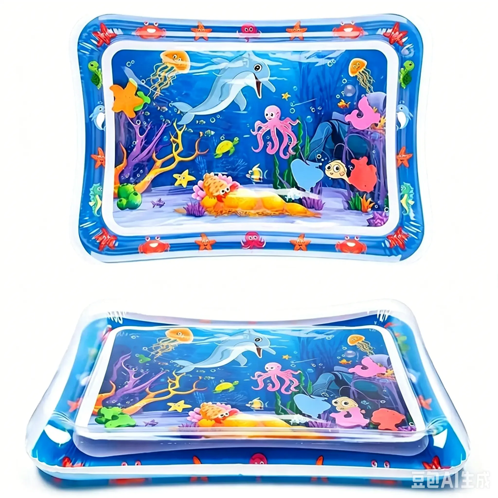 Inflatable Water Mat for Infants and Toddlers, High-Quality Tummy Time Activity Center that Promotes Growth and Development, Play Mat for Babies