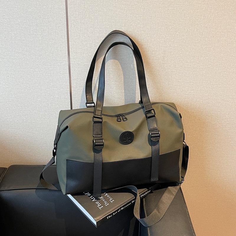 Portable travel bag with pull rod, unisex, lightweight sports yoga bag, crossbody casual carry-on storage bag