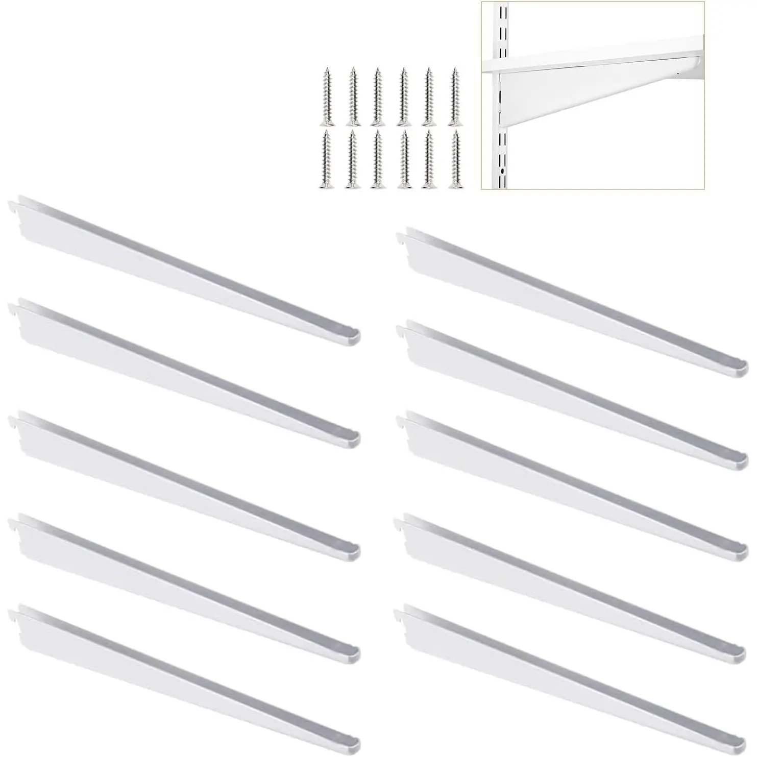 Adjustable Wire Shelf Brackets - Wall Mounting Shelving System for Closets, Tool & Hardware Organization, Wire Brackets