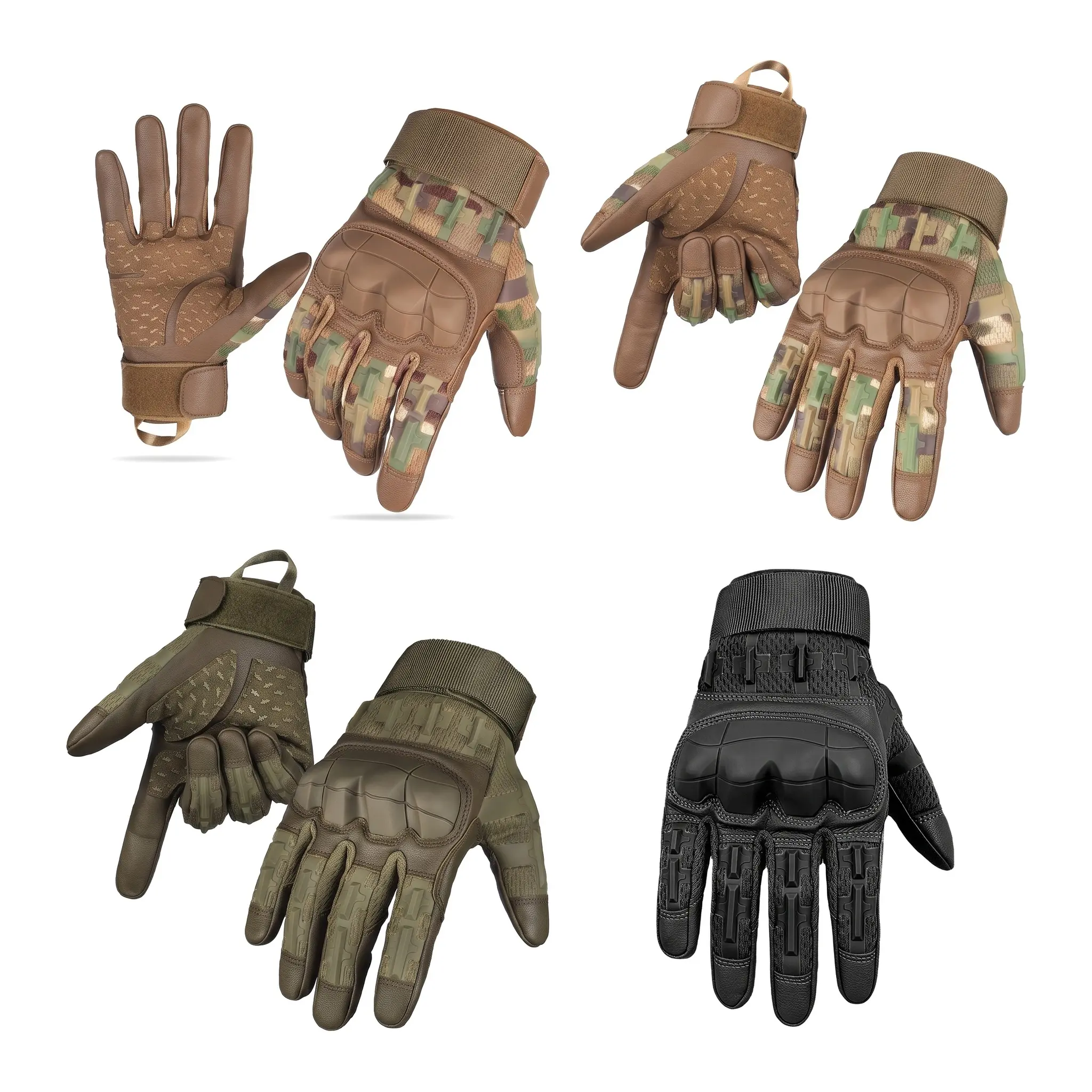 Tactical Full Finger Gloves For Shooting Combat Training Outdoor Sports Anti Slip Touchscreen Wear Resistant Polyester Sun Protection Winter