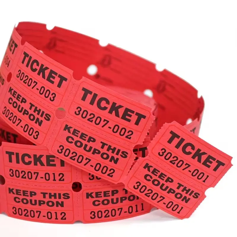 500 Hole Punch Raffle Tickets Twin Roll, Multi-Color, Easy-To-Read Design, Continuous Numbering, Fundraising, Festival Events, Carnival Tickets, Ticket Prizes
