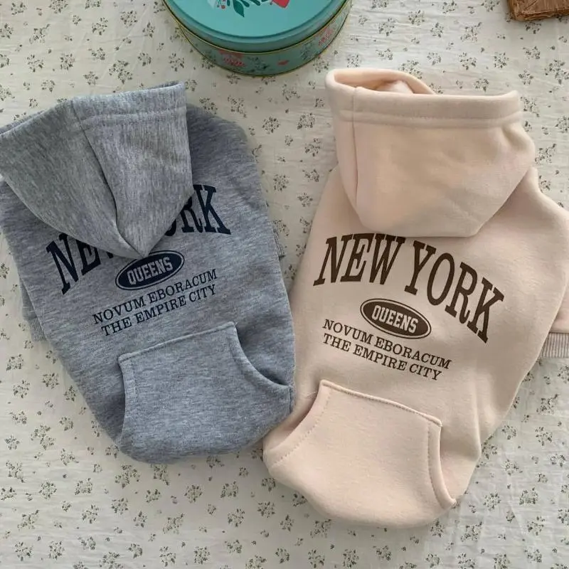 Thick Fleece Pet Hoodie, Cartoon Print Pullover, Warm Fall Winter Sweatshirt, Multi‑Size XS‑XL for Small Dogs Cats