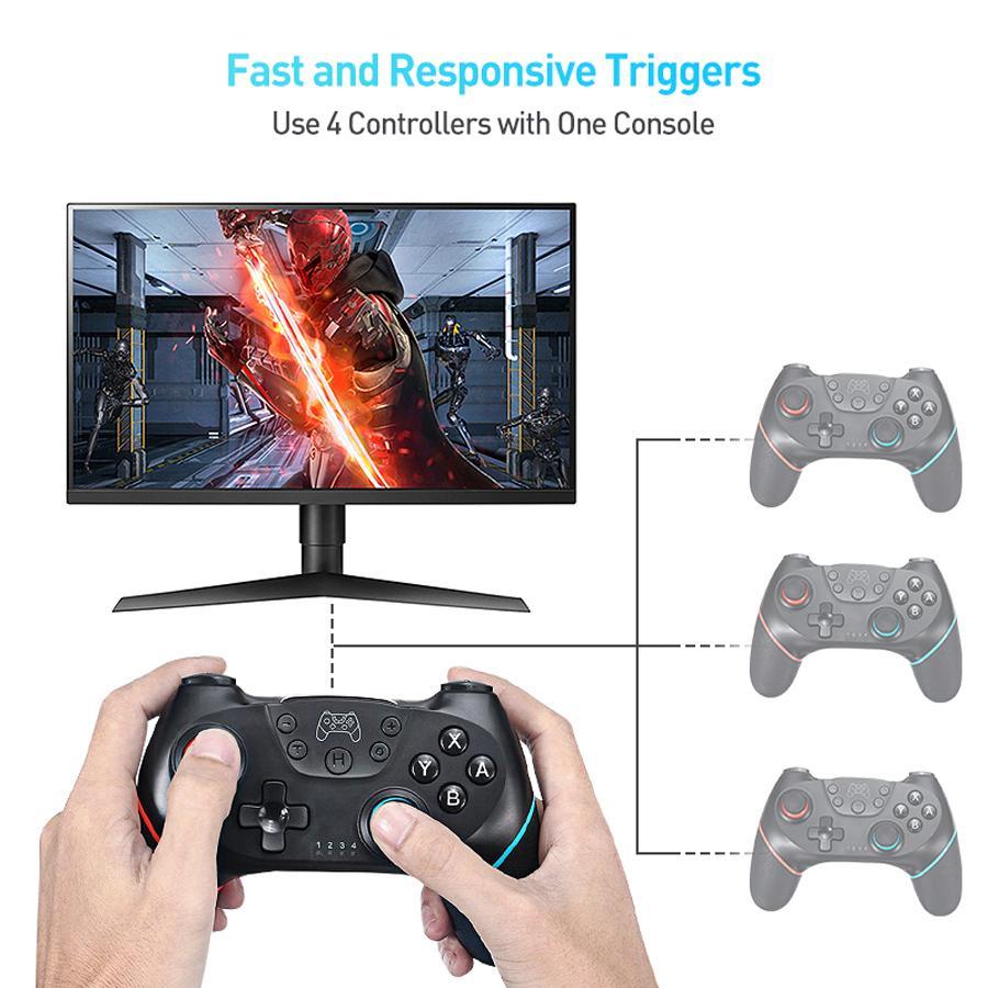 USB Rechargeable Game Controller, 1 Box Wireless Bluetooth-compatible Gamepad, Gamepad Joystick Control Computer Game Pad for Nintendo Switch & OLED Lite PC Wireless Controllers