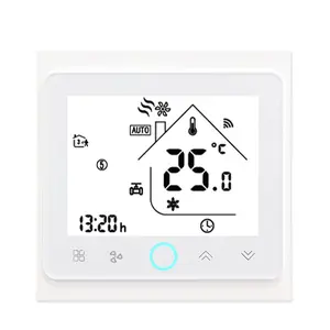 WiFi Central Air Conditioner LCD Thermostat, Smart Wireless Fan Coil Unit Temperature Control Panel