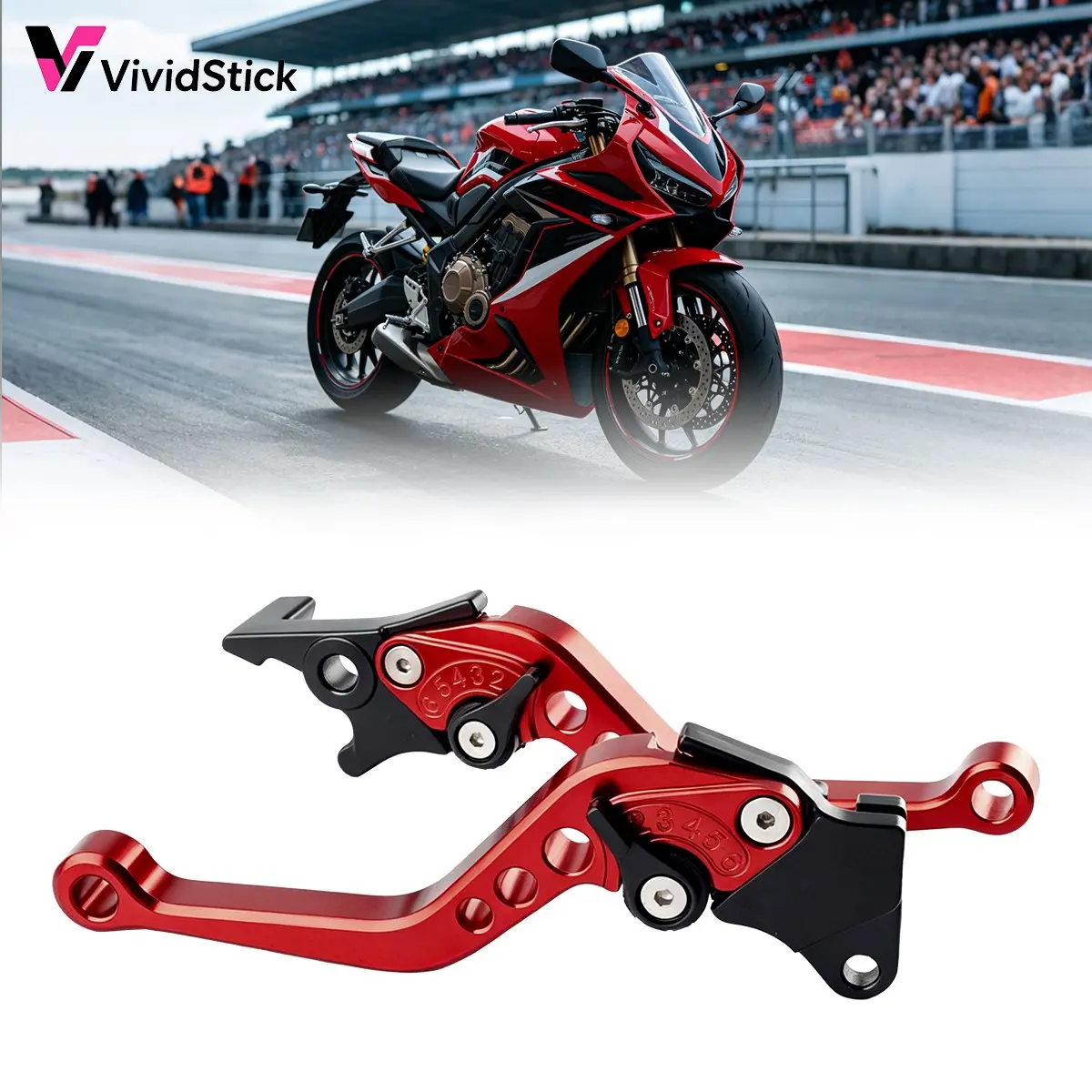 Adjustable Cnc Aluminum Brake Lever Handle Set for Kawasaki Honda Yamaha Suzuki Gy6 Motorcycle, Front Disc Rear Drum Braking Clutch Control