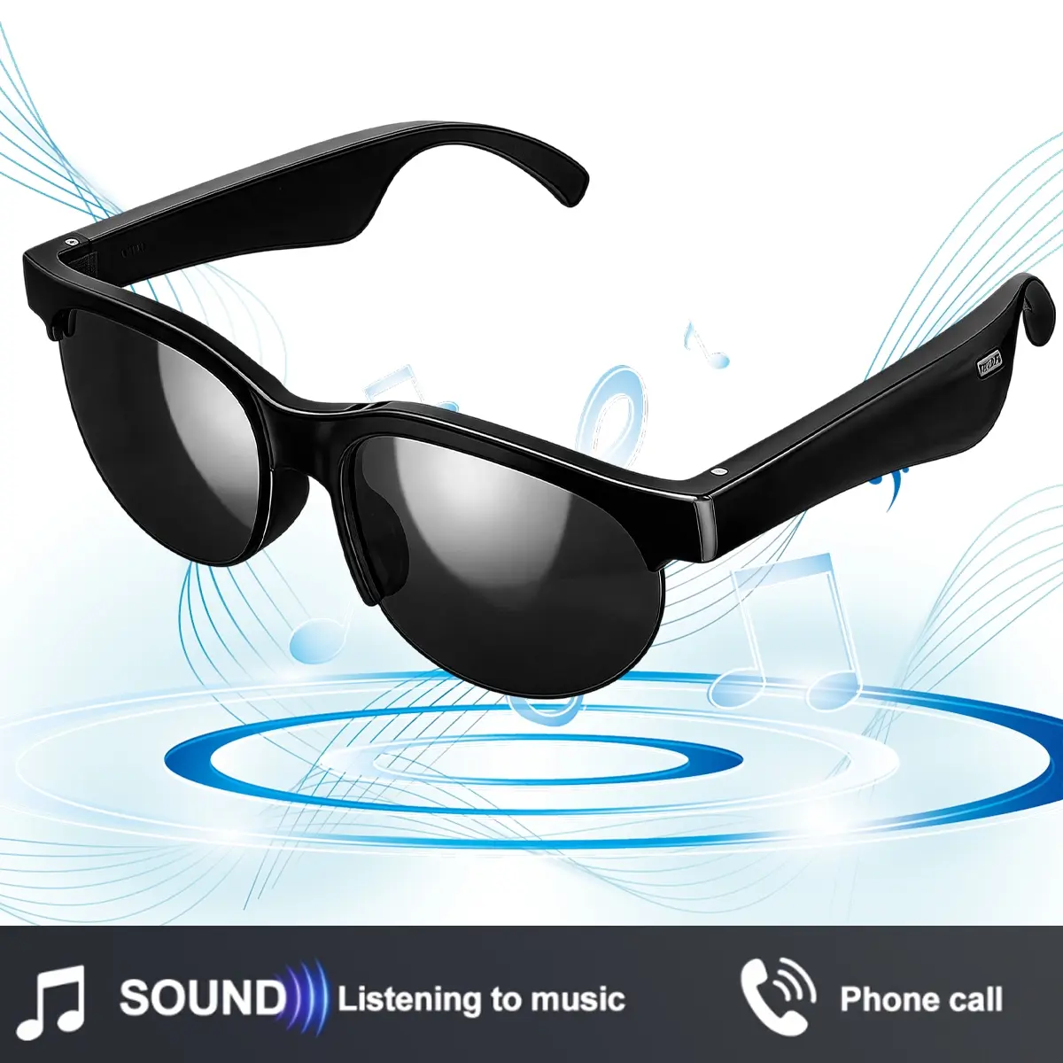Smart Multifunctional Bluetooth Glasses, Equipped with Hands-Free Calling and Polarized Lenses, Bluetooth Speaker, Outdoor Sunglasses, 6-Hour Battery Life, Voice Assistant, Brings All-day Comfortable Wearing Experience.