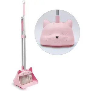 28'' Kids Mini Broom and Dustpan Set - Toddler Cleaning Toy, Toddler Household Helper, Parent-Child Interactive Play Cleaning Tool, Cute Cartoon Design, Small Safe Corner Broom (Pink)fidget toys