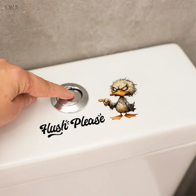 Funny Angry Duck Toilet Tank Stickers, Removable Bathroom Renovation PVC Decals, Cute Grumpy Duck Decor Wall Stickers For Rental Apartment Restroom DIY Makeover Waterproof Self-Adhesive Toilet Decor Supplies summerw,Silver,Snowman,Ging,b,charm,accessories
