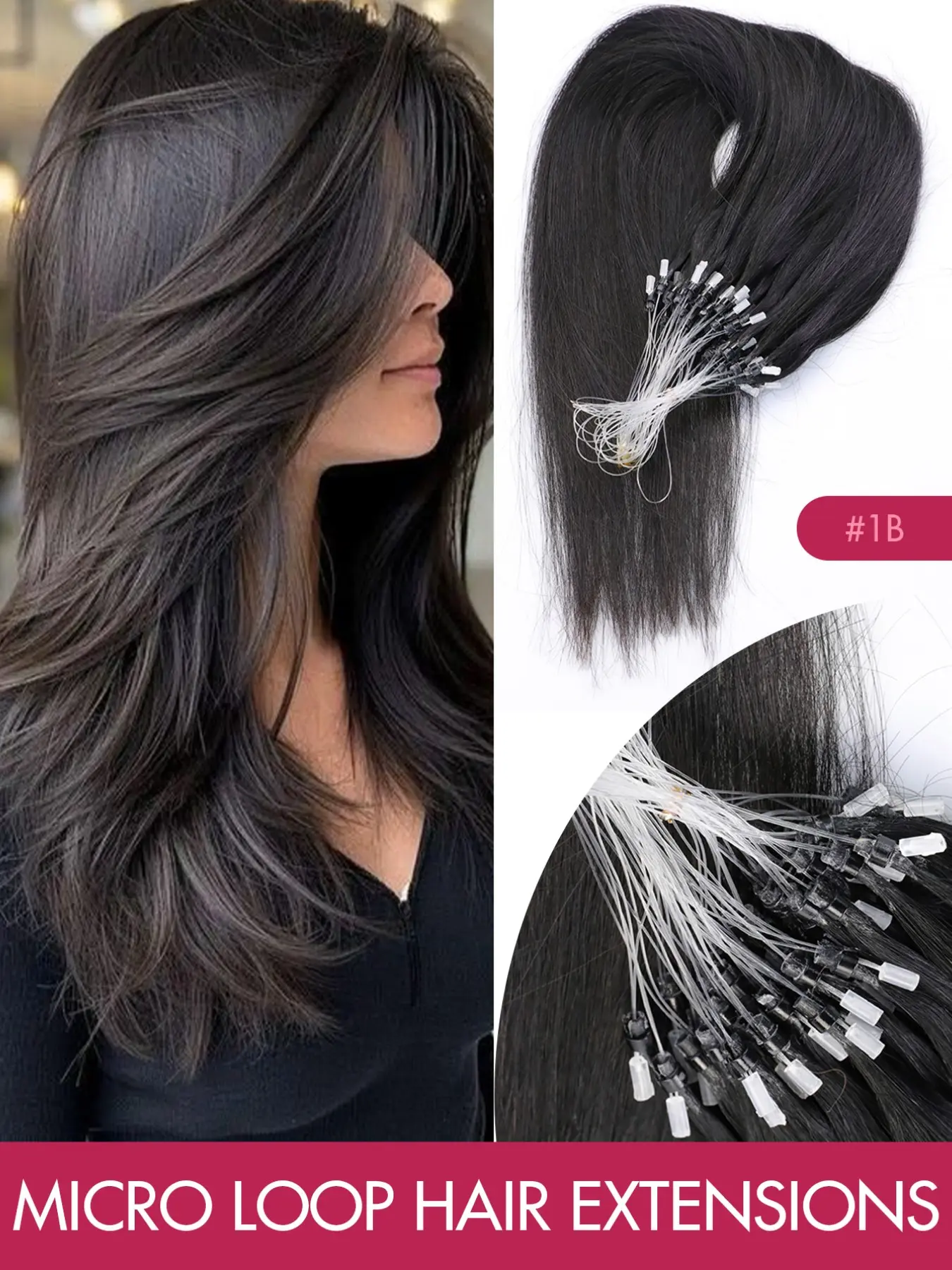 Micro Loop Hair Extensions Human Hair 12-22inch Microlink Hair Extensions Straight Human Hair Extensions Blonde Color Invisible and Smooth Micro Bead Hair Extensions Real Human Hair Easy Installation add Volume for Women Suitable for Daily&Party