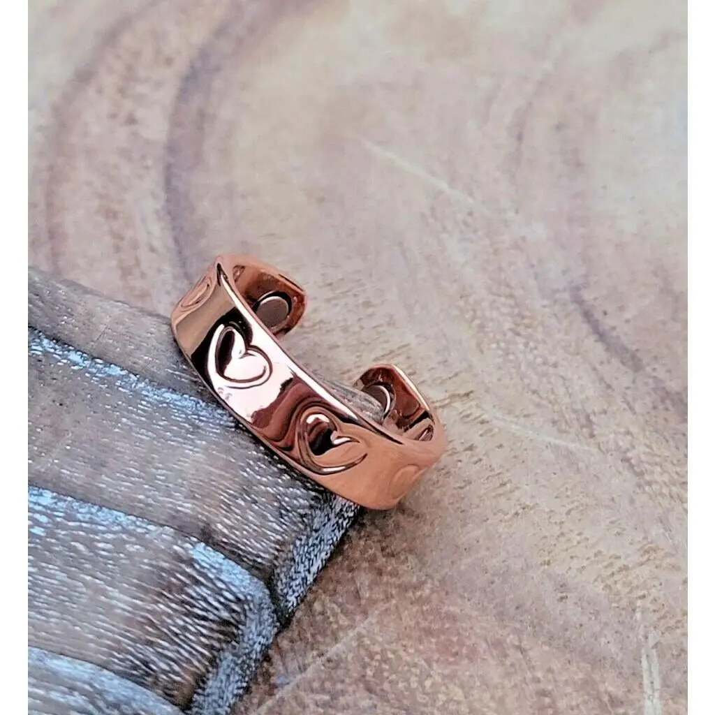 Pure Copper Magnetic Ring - Men Women Arthritis Adjustable Ring Heart