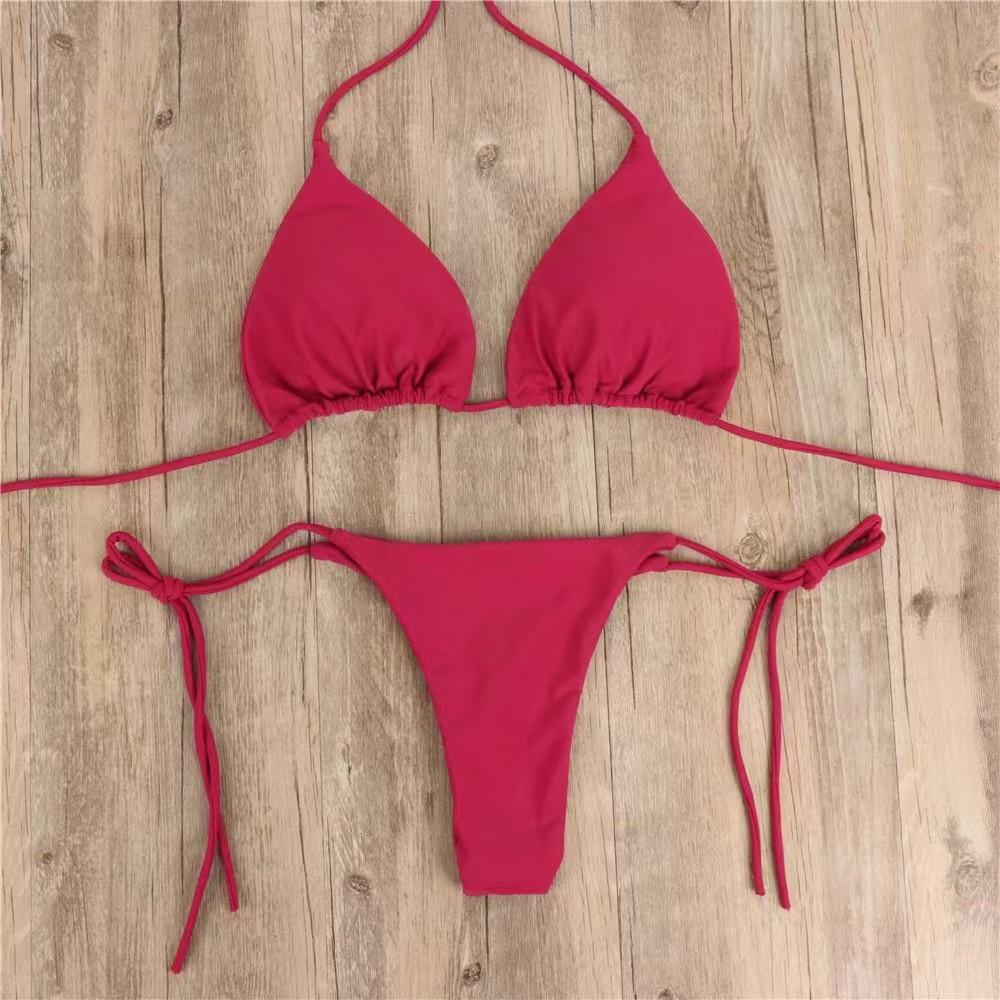 Women’s Sexy Lace-Up Bikini - 3-Piece Adjustable Push-Up Swimsuit