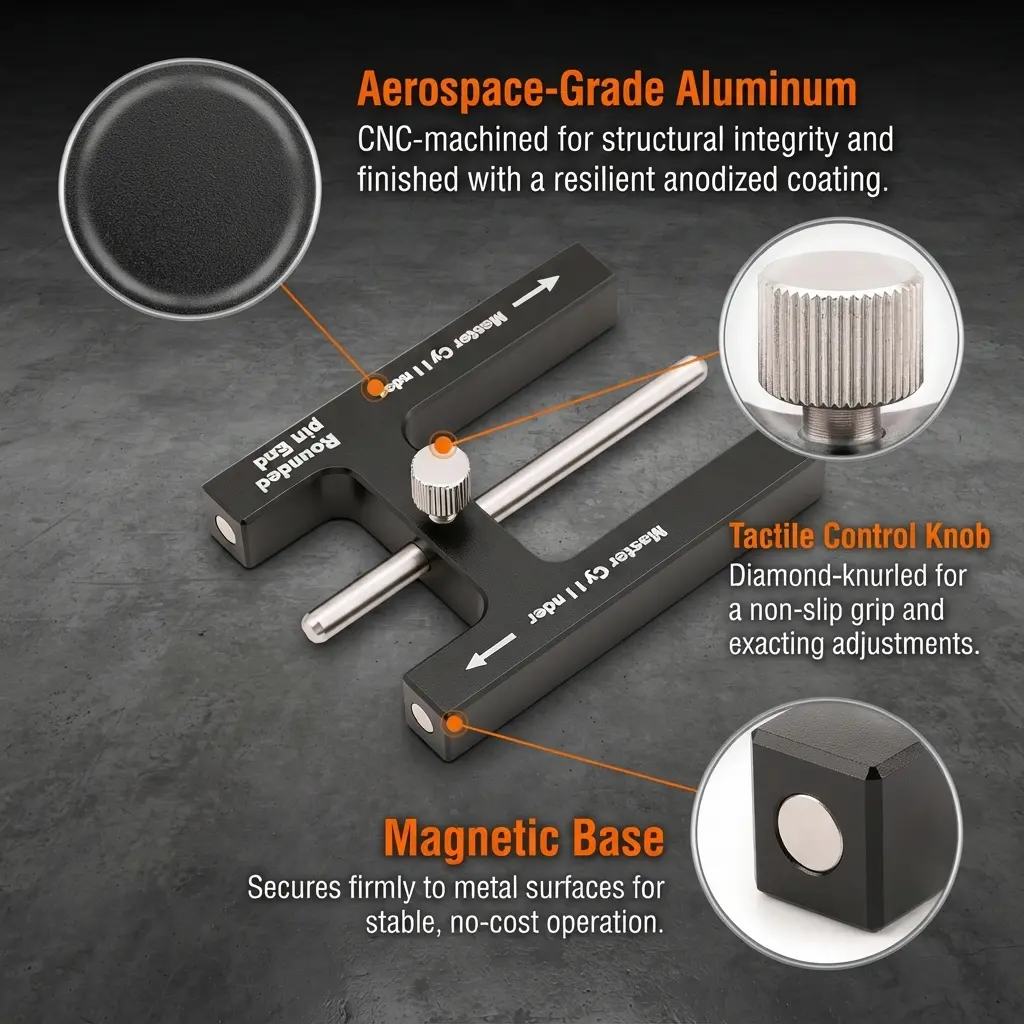 N48 Magnetic CNC Aluminum Brake Booster Pushrod Adjustment Tool, Master Cylinder Rod Tool to Adjust Brake Pedal Braking Distance#AutoRepairTools#MechanicTools
