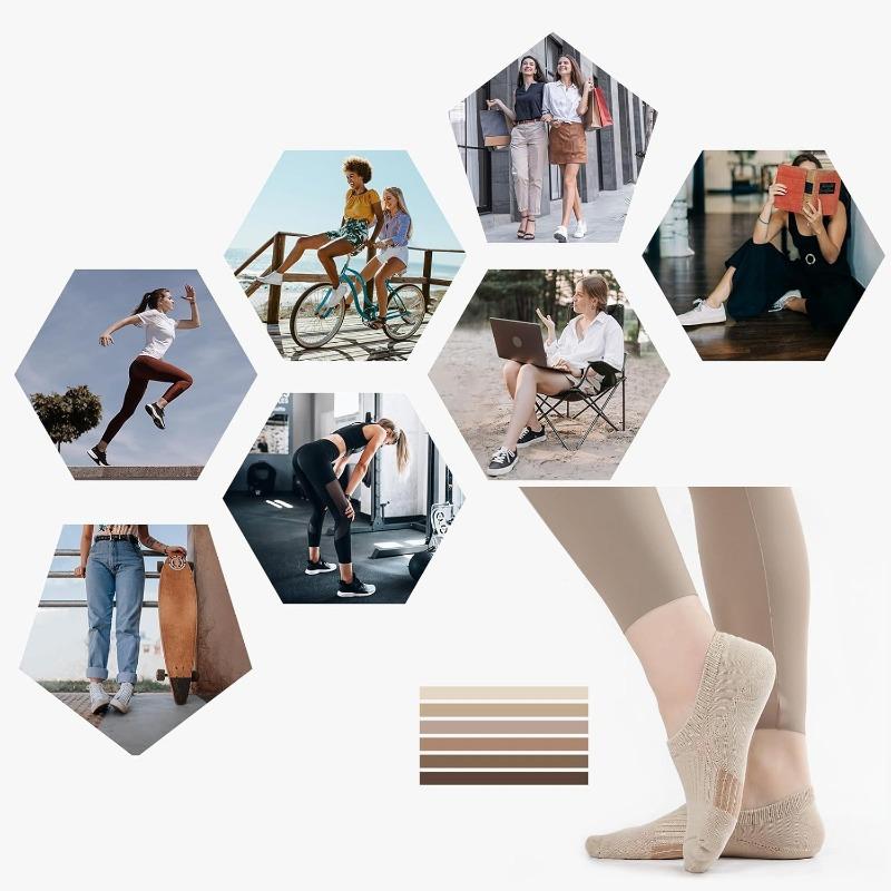 6Pairs/Pack No Show Socks Womens Cushioned Low Cut Athletic Hidden Liner for Sneakers Ankle Invisible Running Socks Womenswear SpringStatements