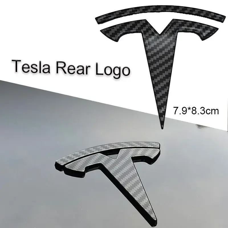 3D ABS Customizable Decorative Car Emblems for Tesla Model 3 & Y - Matte Black/Gloss Black Options, Premium Long-Lasting Hood & Trunk Badge Replacements, Sleek Metallic Finish for Friends’ Beauty Upgrades, Claydol-Ready Exterior Accessory
