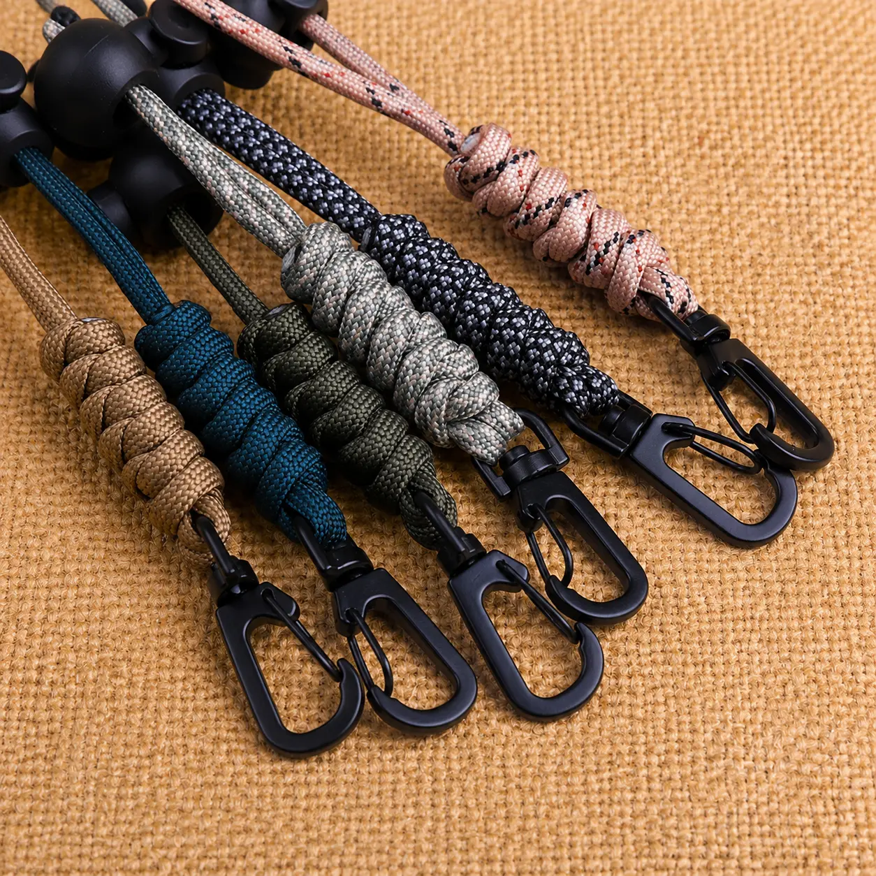 Heavy-Duty Paracord ID Lanyard with Adjustable Slider, Durable Metal Hook, and Secure Neck Strap for Keys, Badges, or Access Cards – Ideal for Work, Events, and Daily Use