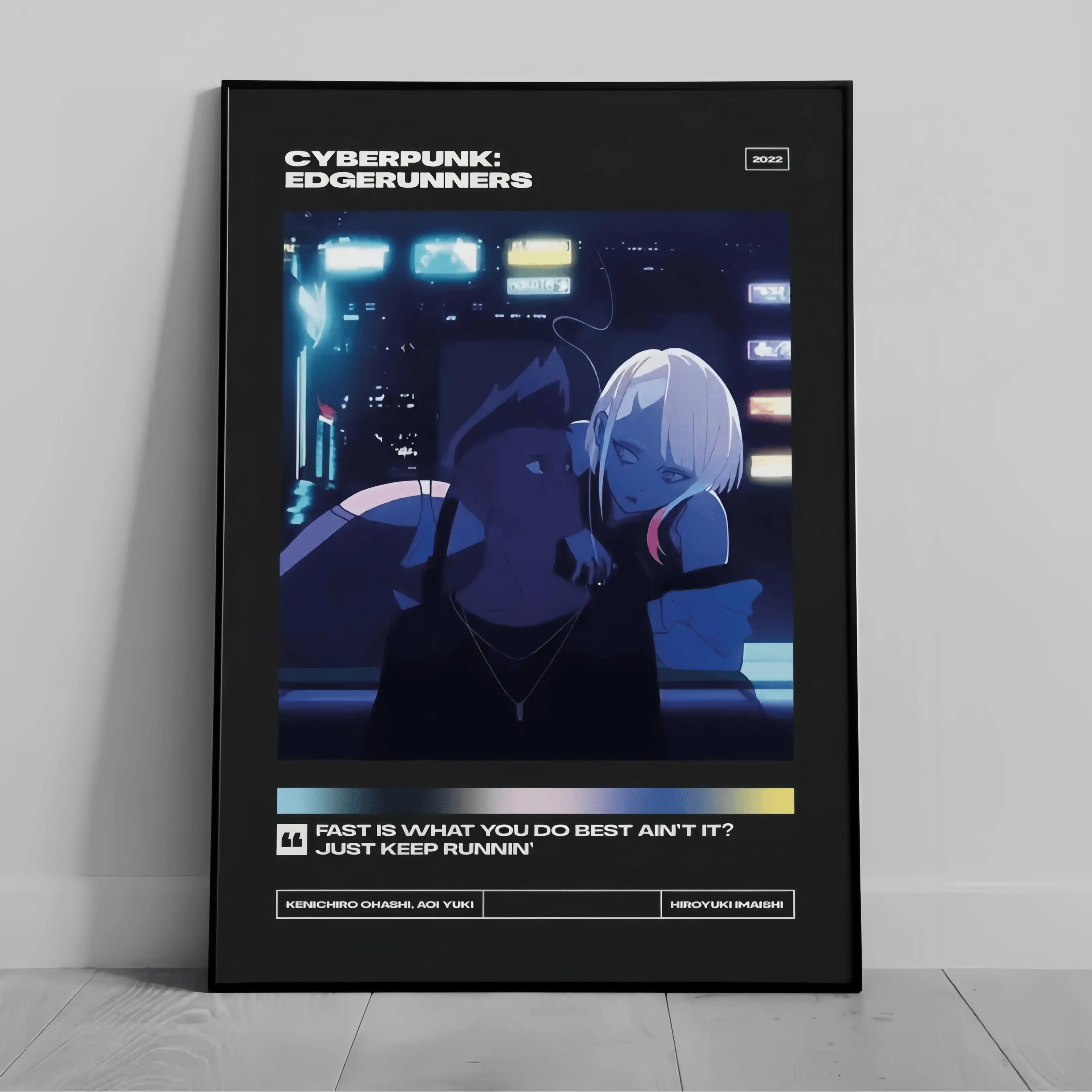 Cyberpunk: Edgerunners Premium Hangable Poster - Minimalist Vintage Art Print - Lightweight Artwork - Vibrant Large Canvas Wall Decoration - Home Inspo Gift for Hypebeast Fans - Suitable for Classroom, Kid Room