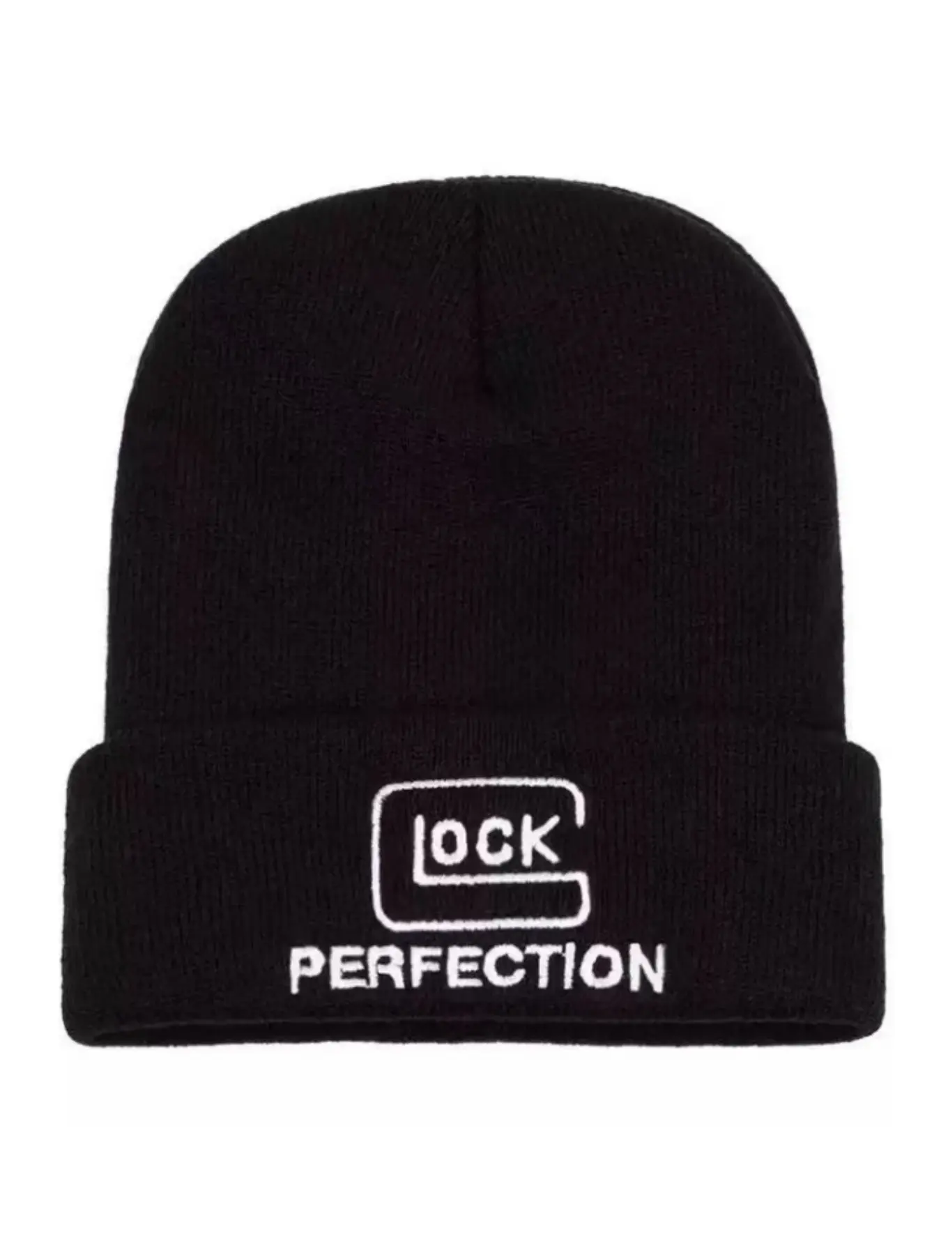 Unisex Embroidered Knit Hat, Dual-Layer Thickened Warm Beanie, Fall Winter Outdoor Home Casual Cap, Acrylic Ear Protection