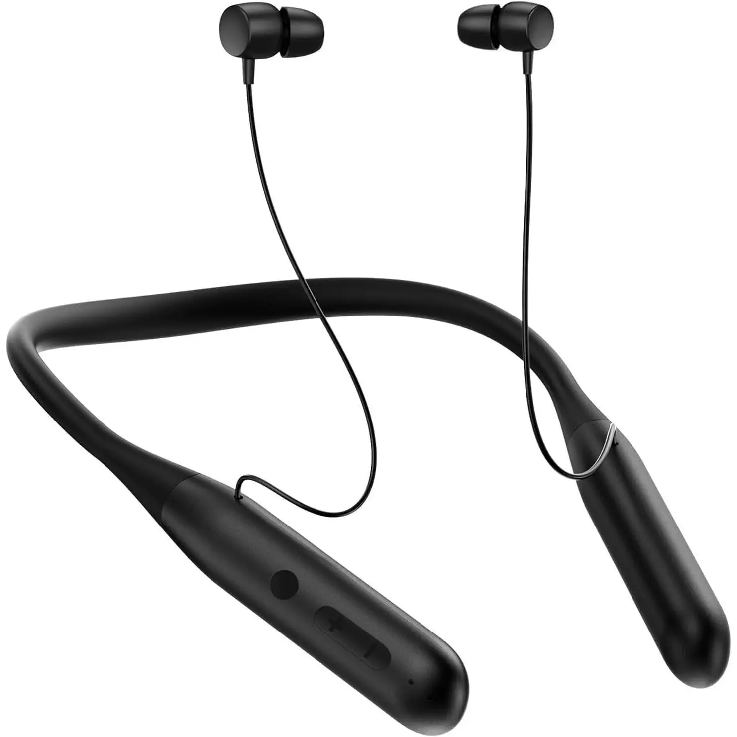 Neckband Bluetooth Wireless Headphones Around the Neck Earbuds - 100 Hours Long Playtime, Waterproof Sports Earphone with Carrying Case (Black)Gift