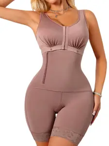 1 Count Women's Strong Compression Body Shaperwear, Colombian Shapewear, Fajas, Waist And Thigh Sculpting Body Shaper, Three-Row Front Hook Jumpsuit, Side Zipper Bodysuit, 4Cm Crotch Opening Shapewear Bodysuit, Perfect For All Occasions