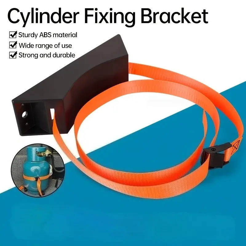 Wall-mounted gas cylinder bracket for propane tanks, made of durable ABS plastic, offering three fixed angles, specifically designed to secure 10.57- oxygen and helium cylinders.